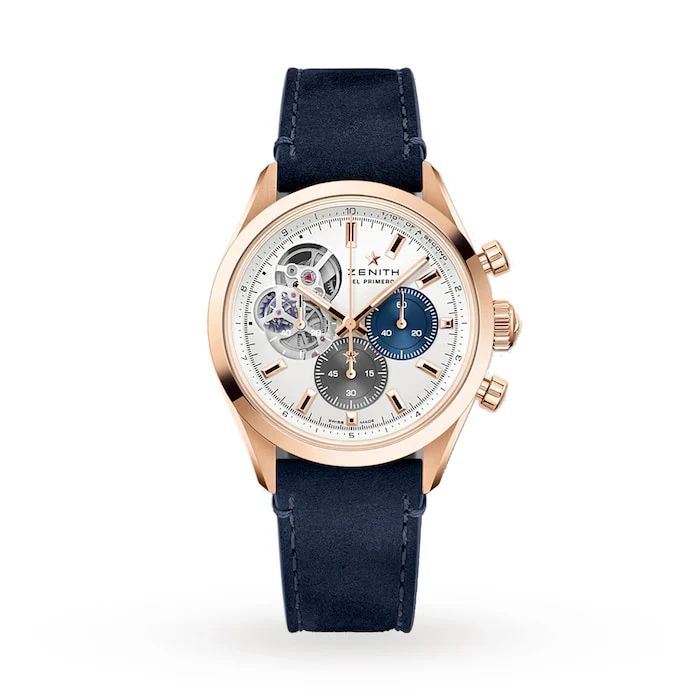 Zenith Automatic Men’s Watch with White Material Dial, Gold Case, 100m Water Resistant / 18.3300.3604/69.C922