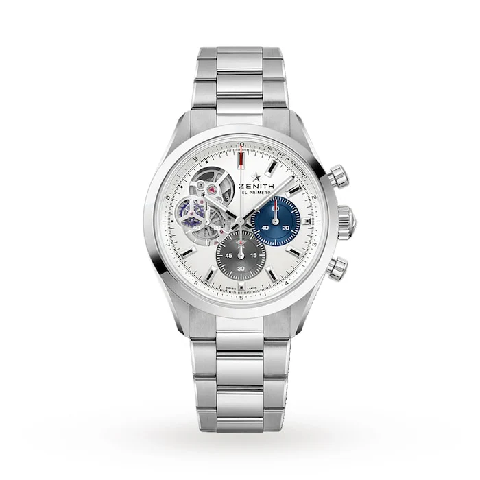 Zenith Automatic Men’s Watch with White Material Dial, Stainless Steel Case & Bracelet, 100m Water Resistant / 03.3300.3604/69.M3300