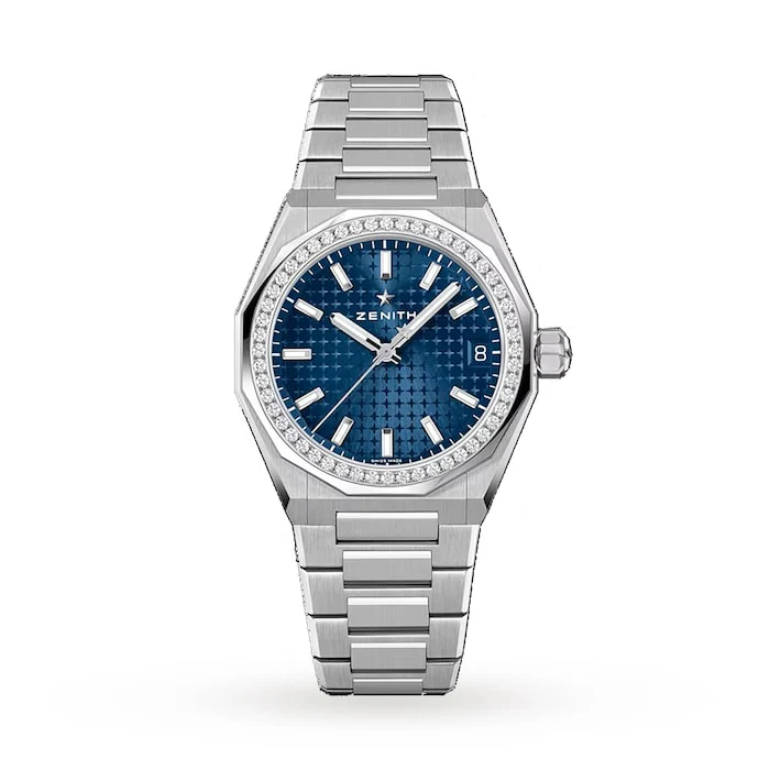 Zenith Defy Skyline 36mm Steel and Diamonds Automatic Watch - Blue Luxury Watch  16.9400.670/51.I001
