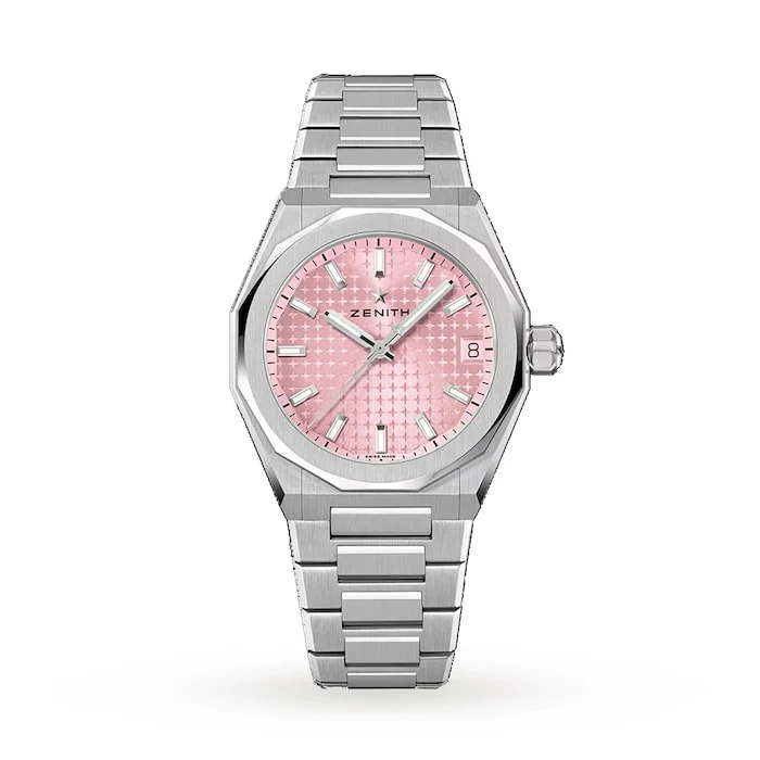 Zenith Defy Skyline 36mm Steel Automatic Luxury Watch - Pink 03.9400.670/18.I001