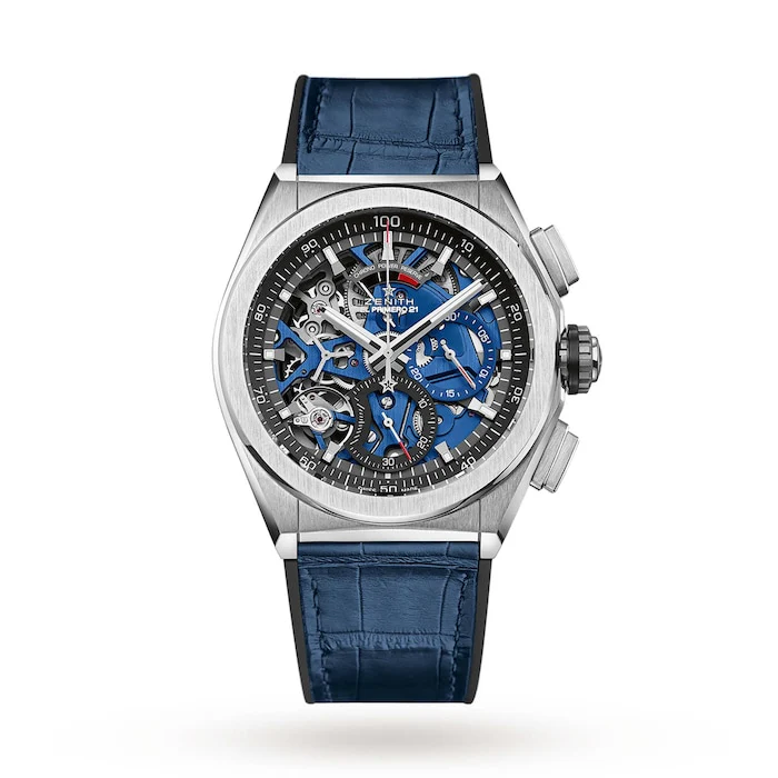 Zenith Elegance Automatic 44mm Men’s Watch with Skeleton Material Dial, Titanium Case / 95.9002.9004/78.R584